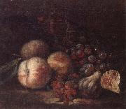unknow artist Still life of peaches,figs and grapes